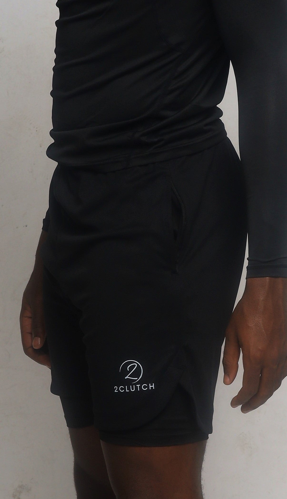 2 In 1 Black Compression Shorts